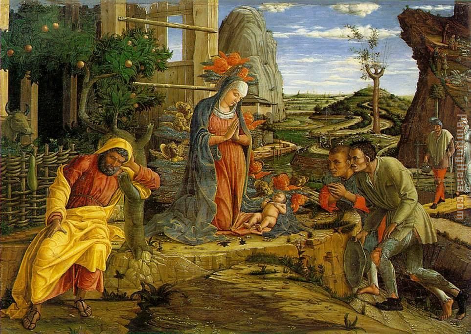 Adoration of the Shepherds painting - Andrea Mantegna Adoration of the Shepherds art painting